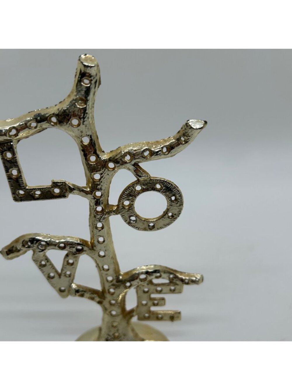 Vintage 1960s Earring Tree Torino Gold-tone LOVE Tree Figurine Gold-tone Display - Picture 10 of 16